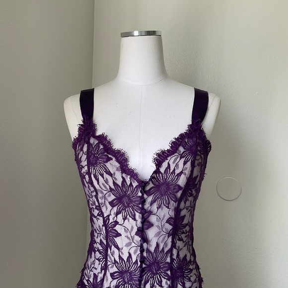 Vintage 90s Gold Label Victoria's Secret Sheer Sunflower Lace Lingerie Teddy - Picture 2 of 5